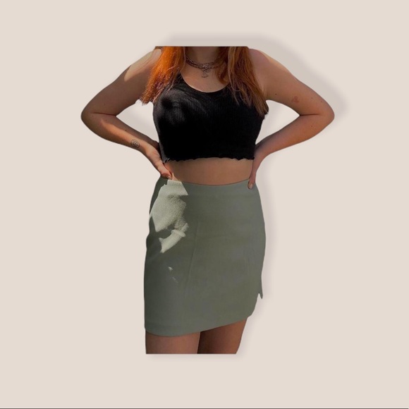 Skirts Sage Green Mini Skirt Poshmark